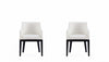 Gansevoort Modern Wood Vegan Leather Armchair in Ivory - Set of 2