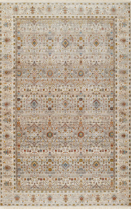 Zaina Traditional 5'0\" x 7'9\" Area Rug in Grey Indoor Area Rug