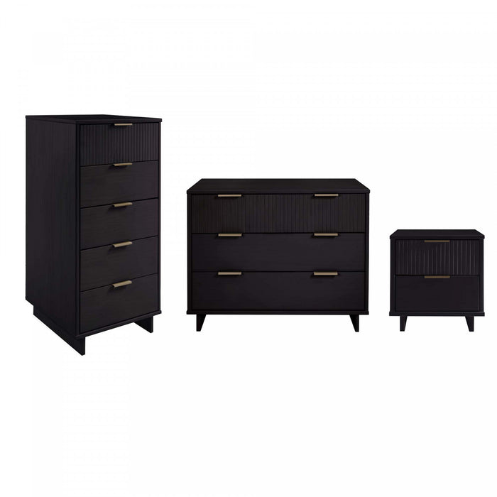Granville Modern 3-Piece Dresser Set in Black