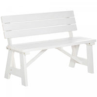 Outsunny Wooden Garden Bench For Outdoor,white