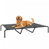 PawHut Elevated Outdoor Dog Bed, Raised Dog Bed for Large Breeds, Portable Cooling Outdoor Pet Cot with Washable Breathable Mesh, for Camping or Beach, Up to 149lbs, Grey