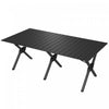 Outsunny 4ft Picnic Table with Roll Up Top and Metal Frame Black