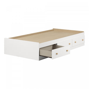 Summertime Mate's Platform Storage Bed With 3 Drawers - Pure White