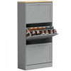 HOMCOM Modern Shoe Cabinet with 3 Flip Drawers for 12-18 Pairs of Shoes