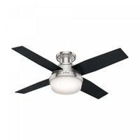 Dempsey Low Profile Ceiling Fan with Light Fixture - Grey 