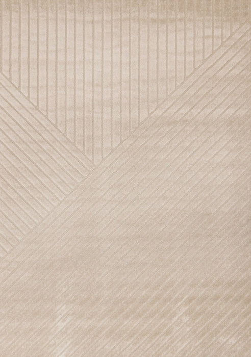 Oslo Beige Angled Striped Design Rug, 5'3\" x 7'7\" Indoor Area Rug
