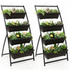 Costway 2pcs 5 Ft 4-tier Vertical Raised Garden Bed Elevated Planter W/4 Container Boxes