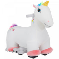 Qaba 6v Ride On Unicorn, Battery Powered Ride-On Kids Electric Ride On Horse, Riding Pony Toy With M