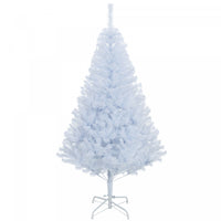 HOMCOM 5' Artificial Christmas Tree with 536 Branch Tips Metal Stand White