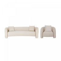 Sylvia Modern Glam 2-Piece Sofa Set in Gold Dust 