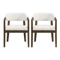 Sophia Dining Arm Chair with Rubberwood Frame Set of 2,Walnut Dining Chair 