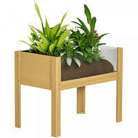 Outsunny Wooden Planter Box Outdoor Raised Planter, 29.5