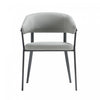 Belle Modern Metal Upholstered Dining Chair in Stone Gray