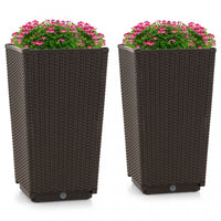 Costway 2pcs Outdoor Wicker Flower Pot 22.5