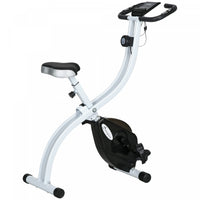 Soozier Foldable Exercise Bike With 8-level Resistance And Wheels, Black