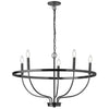 Dainolite Cesar 5 Light Chandelier Matte Black Lamp