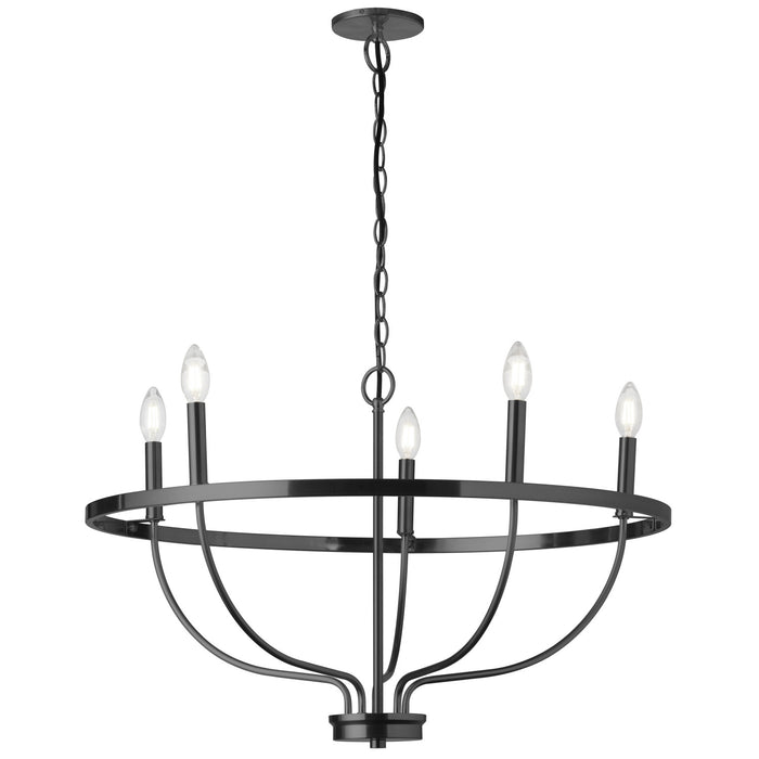 Dainolite Cesar 5 Light Chandelier Matte Black Lamp