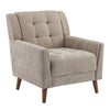 Midway Mid-Century Modern Armchair with Tufted Waffle Stitch, Light Brown, Walnut