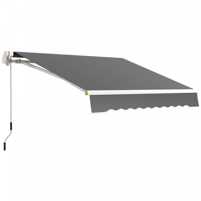 Outsunny 8' X 6.5' Retractable Awning With Led Lights, Uv40+, Dark Grey