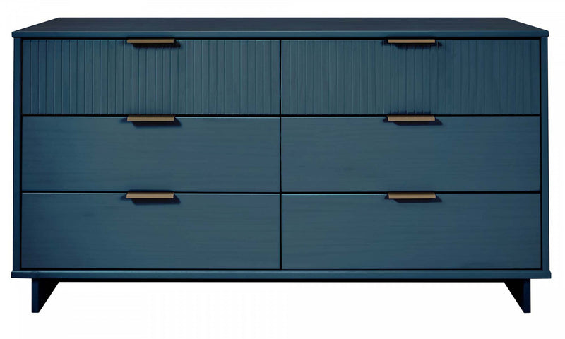Granville Modern 55\" Dresser in Midnight Blue (6-Drawer)