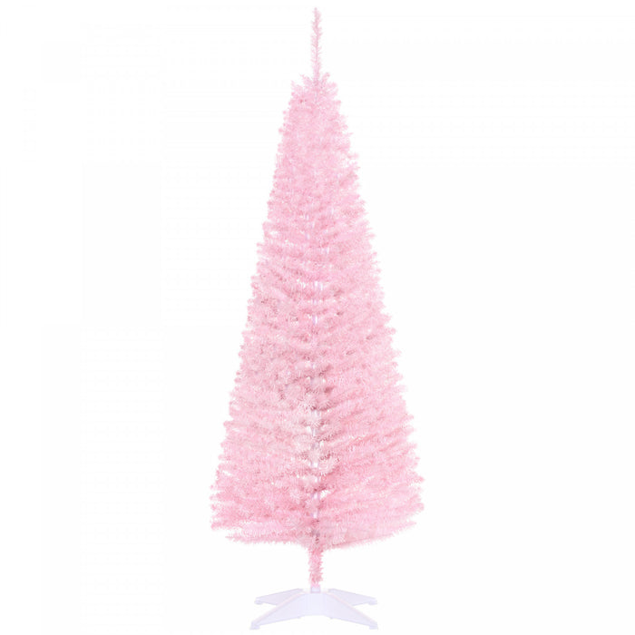 Homcom Pencil Christmas Tree, Slim Xmas Tree With Realistic Branches