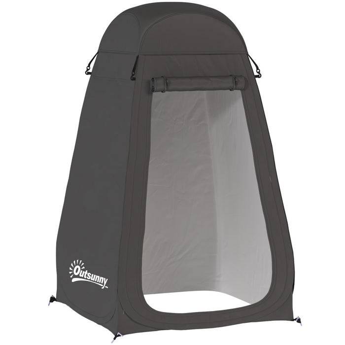 Outsunny Pop Up Shower Tent, Outdoor Privacy Changing Dressing Room, Black