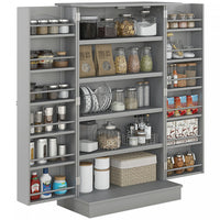 HOMCOM Kitchen Pantry Storage Cabinet w/ 5-tier Shelving Grey