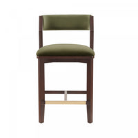 Patricia Modern Wood Upholstered Counter Stool in Turtle Green Bar Stool 