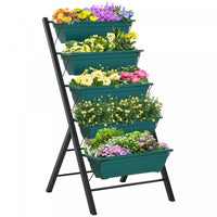 Outsunny 5-tier Raised Garden Bed With 5 Planter Box, Outdoor Plant Stand Grow Containers With Leaki