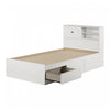 Hazen Mates Bed With 3 Drawers And Headboard Set White Pine - South Shore