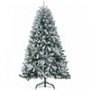 Homcom 6ft Flocked Artificial Christmas Tree With Metal Stand, Hinged Tips