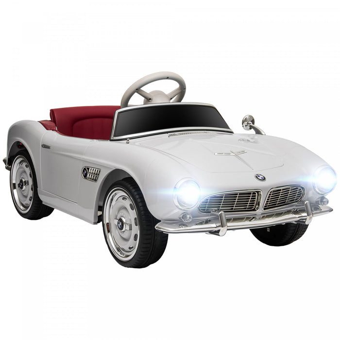 Aosom 12v Electric Ride On Car For Kids With Remote Control, Battery Powered Ride-On Electric Vehicle With Easy Transport, Lights, Mp3, Suspension System, White