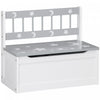 Qaba Kids Toy Storage Box Chest with Lid, Toddler Children Playroom Bedroom Furniture, Toy Organizer and Storage Bin, Grey