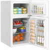 HOMCOM 3.2 Cu Ft Mini Fridge with Freezer Adjustable Shelf Reversible Doors