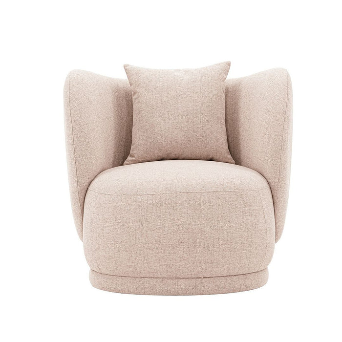 Manhattan Comfort Contemporary Siri Linen Weave Accent Chair with Pillows - Wheat