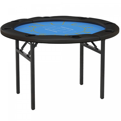 Soozier 47" Foldable Poker Table 8 Player Blackjack Game Table, Black|Soozier 47" Table De Poker Pliable 8 Joueurs Table De Jeu De Blackjack