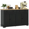 HOMCOM Sideboard Cabinet with Storage Drawers Adjustable Shelves Black