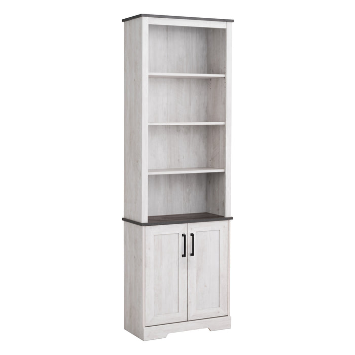 Prepac Rustic Ridge Bookcase - Washed White