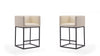 Embassy Mid-Century Modern Metal Upholstered Counter Stool in Cream - Set of 2