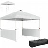 Outsunny 10' X 10' Pop Up Canopy Tent With 2 Half Sidewalls, White