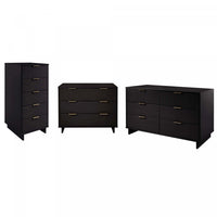 Granville Modern 3-Piece Dresser Set in Black 
