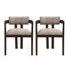 Evelyn Rubberwood Dining Chair with Armrests and Upholstery Seating Set of 2,Espresso
