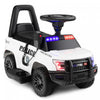 2-in-1 6v Kids Ride On Police Car Toddler Push Car W/ Megaphone & Siren White