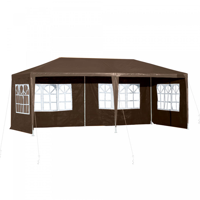 Outsunny 18.7' x 9.4' Party Tent, Garden Canopy Event Shelter, Coffee