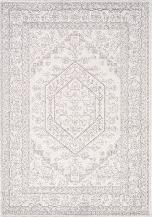 Fallon White Grey Elegant Faded Traditional Rug, 5'3\" x 7'7\" Indoor Area Rug