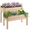 Outsunny 34\"x34\"x28\" 2-tier Raised Garden Bed Wooden Planter Box For Backyard, Patio To Grow Vegetables, Herbs, And Flowers