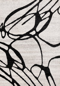Emmett Grey Black Drizzle Swirl Rug, 5'3