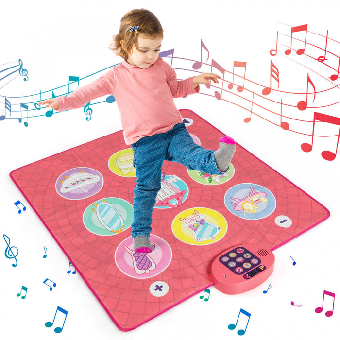 Costway Kids Dance Mat Electronic Dancing Pad with 3 Game Modes Music Dance Step Play Toy
