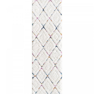 Lola Lattice Large Shag Area Rug - 2'7