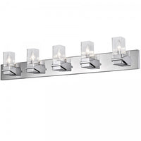 Dainolite Veronica 5 Light Vanity Light Polished Chrome Clear Glass Lamp